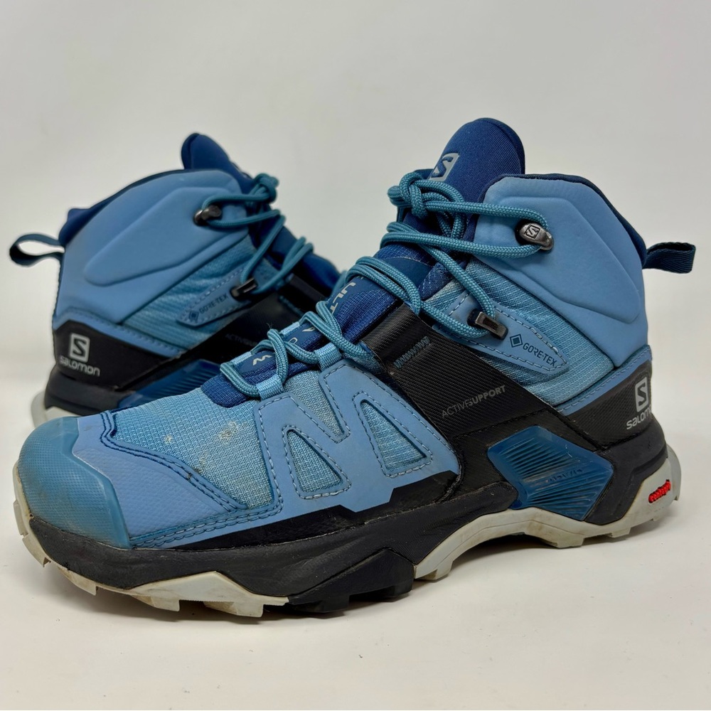 Salomon X Ultra 4 Mid GORE-TEX Waterproof Hiking Boots Women's Blue Lace Up
